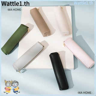 Wttle กระเป๋าดินสอ มีซิป ขนาดใหญ่ จุของได้เยอะ สีพื้น สําหรับใส่แปรงแต่งหน้า เครื่องสําอาง โรงเรียน สํานักงาน