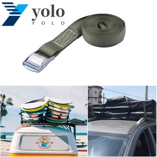 Yolo สายรัด สายรัด หัวเข็มขัดโลหะ สายรัดลง สายรัด ที่ทนทาน กดหัวเข็มขัด สายรัดวงล้อ สายรัด