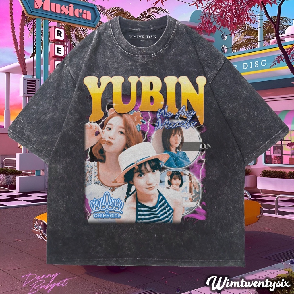 Wimtwentysix yubin kpop angel เสื้อยืดซักผ้าขนาดใหญ่ | เสื้อยืดวินเทจ
