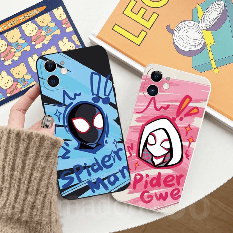 เคส ins Trend SpiderMan Gwen Cartoon Couple HUAWEI Nova 11i 9 8 7i 7 6 SE 5T 3 3i 3E 4E Y7A Y6P Y9S 