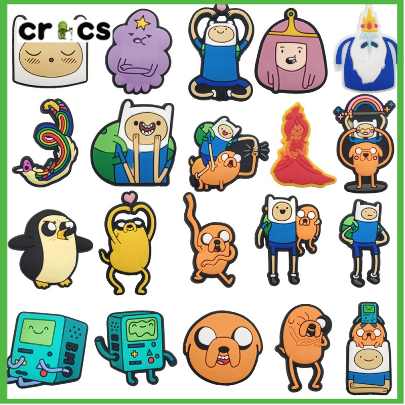 Adventure Time jibbittz ตัวล็อกรองเท้า  แต่งรูกลวง ลายดอกไม้ ของแท้ อุปกรณ์เสริม สําหรับรองเท้าผู้หญ