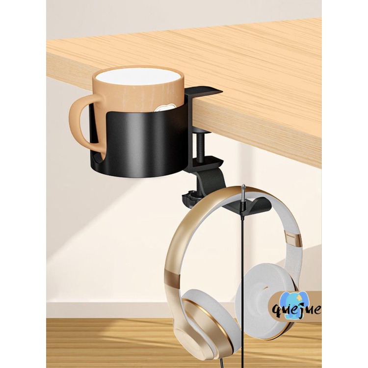 2 in 1 ที่วางแก้ว แบบตั้งโต๊ะ พร้อมที่แขวนหูฟัง ปรับได้ และตะขอแขวนขวดน้ํา SHOPQJC9612 - รูปที่ 6