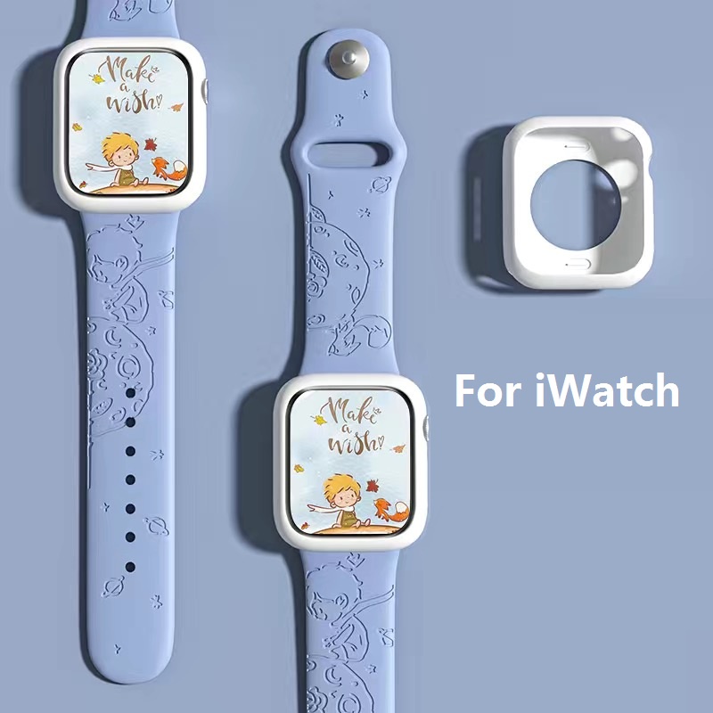 Little Prince สายซิลิโคนนุ่มๆ เข้ากันได้ Apple Watch Ultra 49 มม. S9 S8 S7/6/5/4/3/2 SE 2 (41 มม. 45 มม. 40 มม. 44 มม