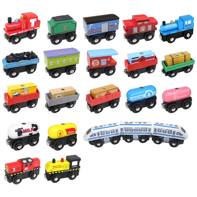 รางรถไฟไม้แม่เหล็ก ขนาดเล็ก ของเล่นสําหรับเด็ก
