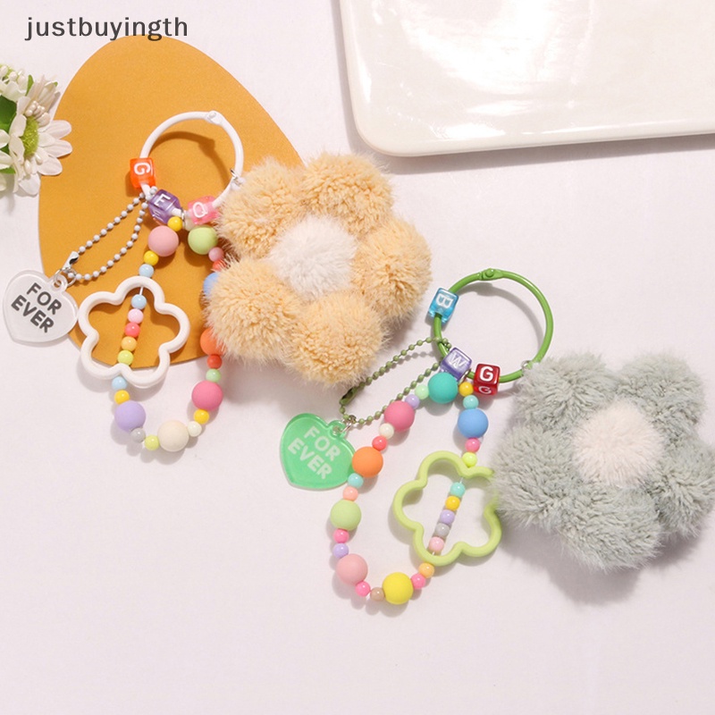 [JBTH] พวงกุญแจ จี้ตุ๊กตาดอกไม้น่ารัก ประดับลูกปัด หลากสีสัน สร้างสรรค์ สําหรับห้อยกระเป๋าเป้สะพายหลัง ผู้หญิง [JB]