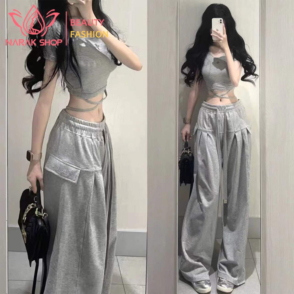 ชุดเสื้อยืดแขนสั้น + กางเกง เซ็ต2ชิ้น การถ่ายภาพ