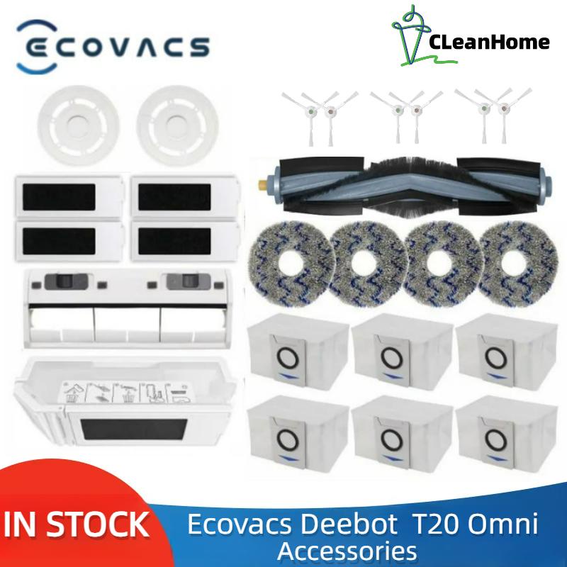 Ecovacs Deebot T20 Omni อุปกรณ์เสริมหุ่นยนต์ดูดฝุ่น แปรงหลัก แปรงด้านข้าง ตัวกรอง ถุงเก็บฝุ่น ถังขยะ แปรงหลัก