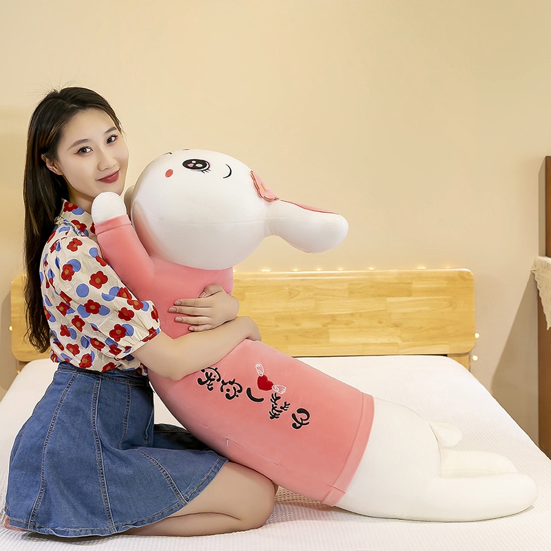 61554 ใหม่ หมอนตุ๊กตากระต่าย ผ้าฝ้าย แบบนิ่ม ลายดอกไม้ ของขวัญวันเกิด สําหรับเด็กผู้หญิง - รูปที่ 2