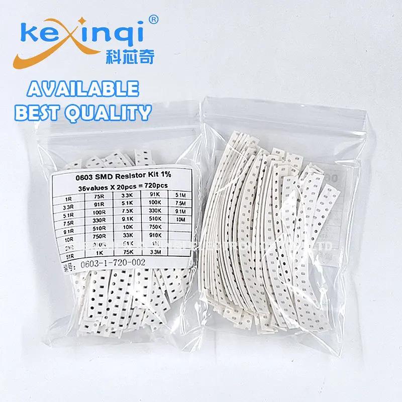 720 ชิ้น (36 ค่า X 20 ชิ้น) 0603 0805 1206 SMD Resistor Kit 1/4W 0.25W 5% 1 โอห์ม ~ 10M Ohm ส่วนประก