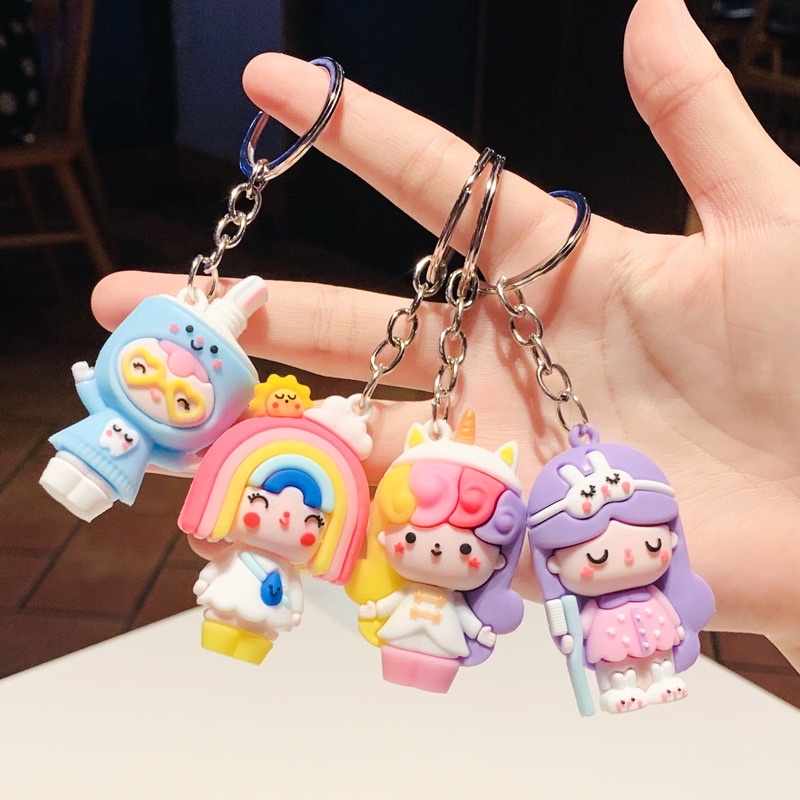 A18 พวงกุญแจลายการ์ตูน พวงกุญแจ พวงกุญแจคริสต์มาส พร้อมส่งในไทย(U3-049 กระต่ายน้อย)