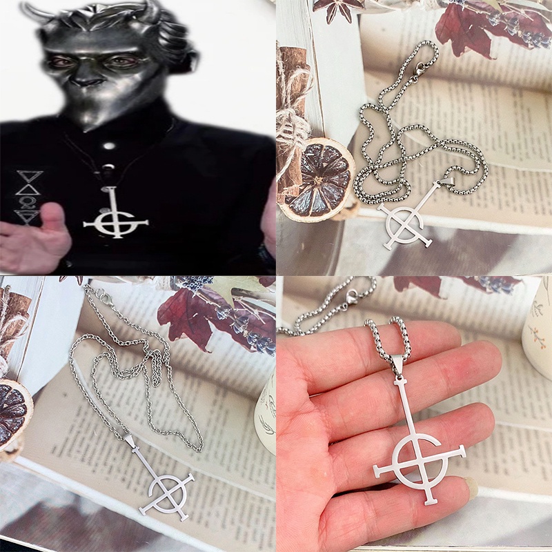 Ghost Bc สร้อยคอโชคเกอร์ จี้คอสเพลย์ Grucifix Papa Emeritus Patch Cross