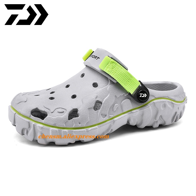Daiwa ตกปลา Mens Clogs รองเท้าแตะฤดูร้อนในร่ม Slip-On ลื่น Breathable Light รองเท้าแตะชายหาดชายสวนกีฬากลางแจ้ง Shoes2023