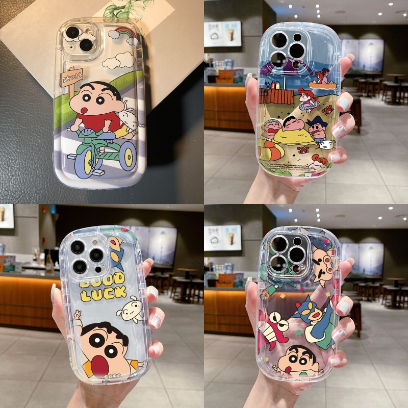 Huawei Nova 6SE / Nova 7i / Nova 7se / Nova 5t Casing การ์ตูนน่ารัก Crayon Shin-chan จักรยานขี่ Beach Superman โปร่งใส Soft TPU สบู่ฝาหลังเชลล์