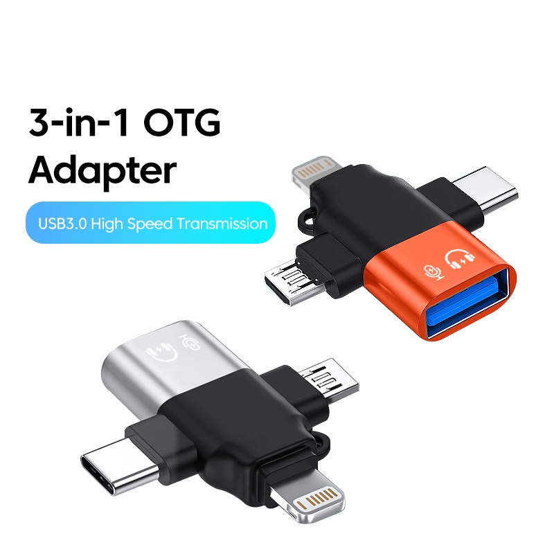 3 in 1 OTG อะแดปเตอร์ Type C Micro OTG อะแดปเตอร์ USB 3.0 แปลงส่งข้อมูล สําหรับคีย์บอร์ดและเมาส์