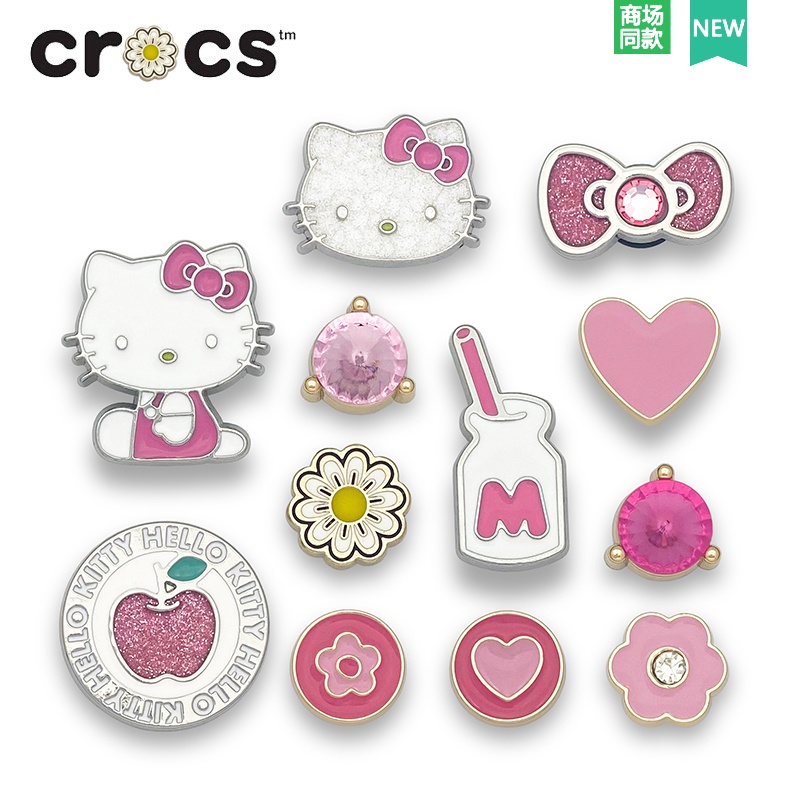 jibbitz crocs kitty metal หัวเข็มขัดโลหะ รูปหัวใจ ตัวติดรองเท้า crocs ...