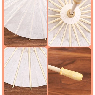 60cm ร่มกระดาษDIY ร่มกระดาษจีน ร่มสีขาว Paper umbrella คุณสามารถวาดร่มกระดาษน้ำมัน ร่ม