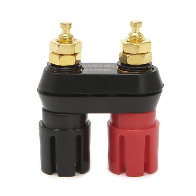 คอลัมน์สายไฟลําโพงชุบทอง 2 บิต สีดำ-แดง (ขั้วหัวหกเหลี่ยม) (สินค้าในไทย ส่งเร็วทันใจ) ราคา ถูกที่สุด ดีลบีเคเค แกลเลอรีภาพที่ 2