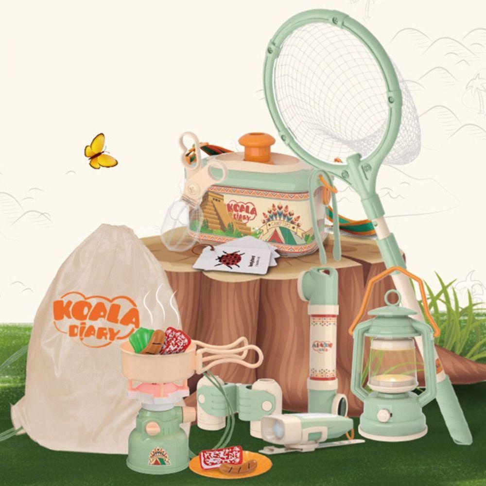 Lacyeszb ชุดของเล่นเต็นท์ ตั้งแคมป์ กางเต็นท์ป๊อปอัพ แคมป์ปิ้ง ของเล่นสํารวจธรรมชาติ กลางแจ้ง รวมบั๊กแคชเชอร์ ของเล่นแคมป์ปิ้ง ชุดผจญภัย สําหรับเด็ก ชุดตั้งแคมป์ เดินป่า ของเล่น