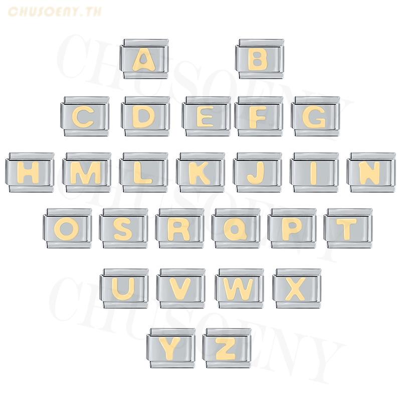 DIY ภาษาอิตาลี เสน่ห์ สร้อยข้อมือ ข้อต่อฟิตติ้ง 9 มม โมดูลสร้อยข้อมือ แฮนด์เมด สีเงิน ลายตัวอักษร สไตล์เรโทร DIY italian charm links for bracelets