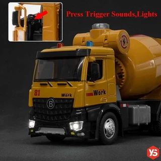 🔥ส่งไวจากไทย🔥ส่งไวจากไทย1:18 Scale ขนาดใหญ่ Diecast รถก่อสร้าง Flatbed Tow รถบรรทุกโลหะพร้อมรถพ่วงขนส่งขับเคลื่อนแรงเสียดทานพร้อมไฟและเสียง
