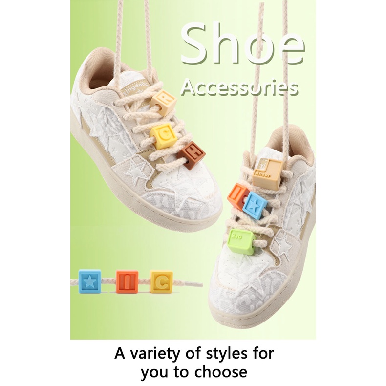 ใหม่ 1 ชิ้น Square Building Blocks Shoelaces ตกแต่งหัวเข็มขัดรองเท้า Charms สําหรับรองเท้าผ้าใบลําลองรองเท้าแตะเด็กผู้ใหญ่อุปกรณ์เสริม