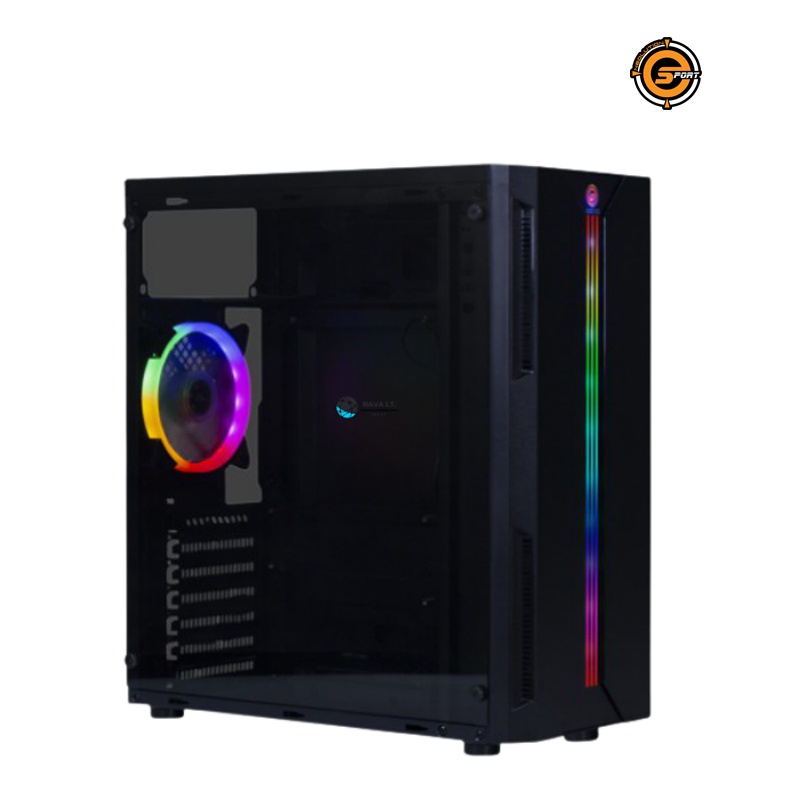 Neolution E-Sport Arrow V2 Gaming Case เคสเกมมิ่ง มาพร้อมพัดลมไฟ RGB ขนาด 12CM. 1 ตัว รับประกันศูนย์