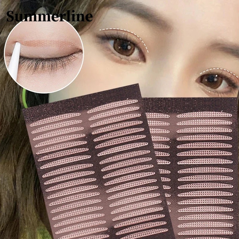 สติกเกอร์ติดตาสองชั้น เทปกาวในตัว แบบใส แถบไฟเบอร์สองชั้น กันน้ํา เครื่องมือแต่งหน้าตา