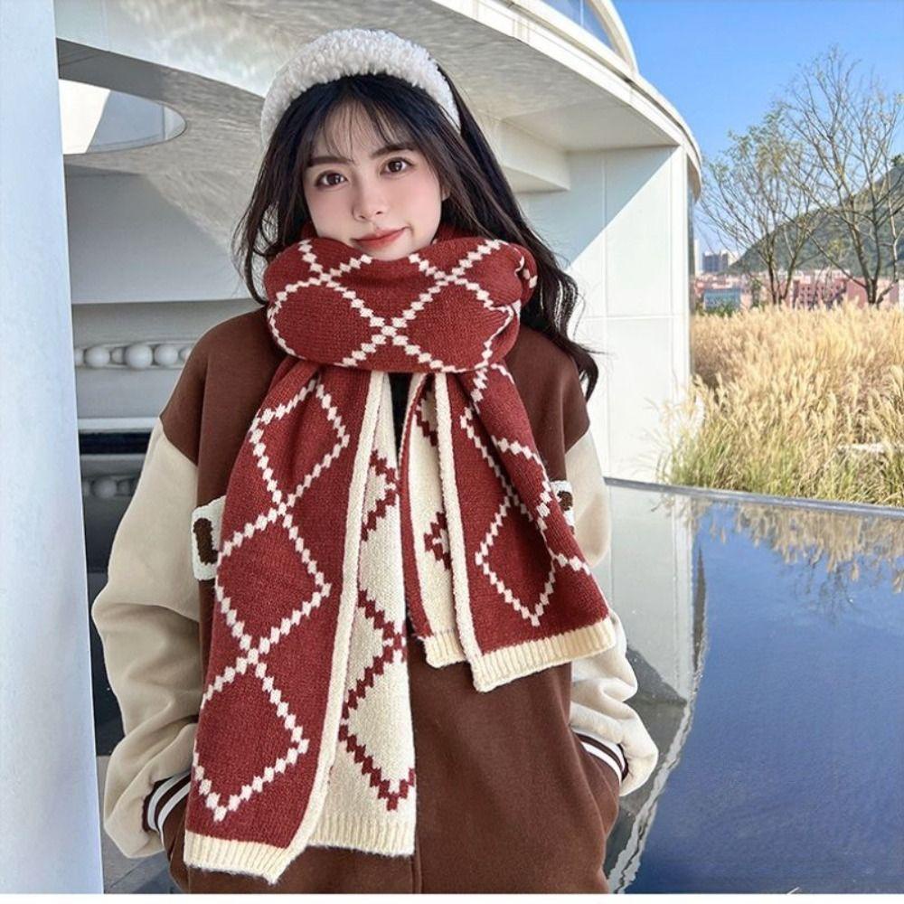 ผ้าพันคอถักจากบราซิล ออกแบบสองด้านลายสก๊อต หนามากเหมาะกับอากาศหนาว - รูปที่ 3