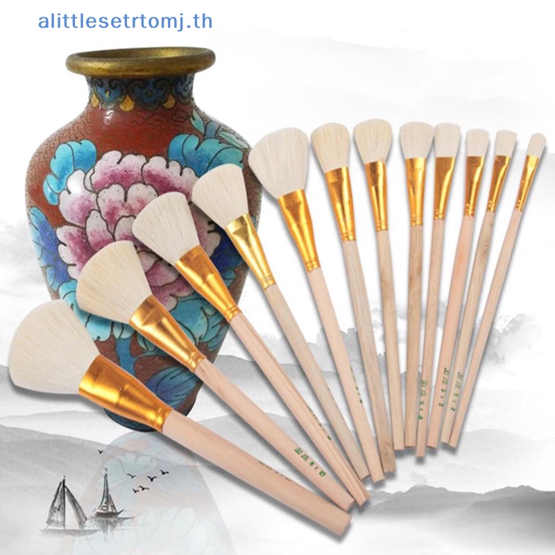 Alittlese ชุดแปรงขนสัตว์ เคลือบเซรามิค สีน้ํา สําหรับวาดภาพระบายสี 12 ชิ้น