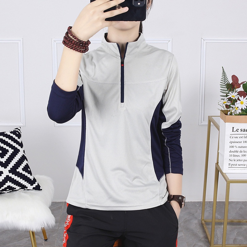 เสื้อยืดแขนยาว แบบแห้งเร็ว เหมาะกับใส่ออกกําลังกายกลางแจ้ง แฟชั่นฤดูใบไม้ผลิ และฤดูใบไม้ร่วง สําหรับผู้หญิง