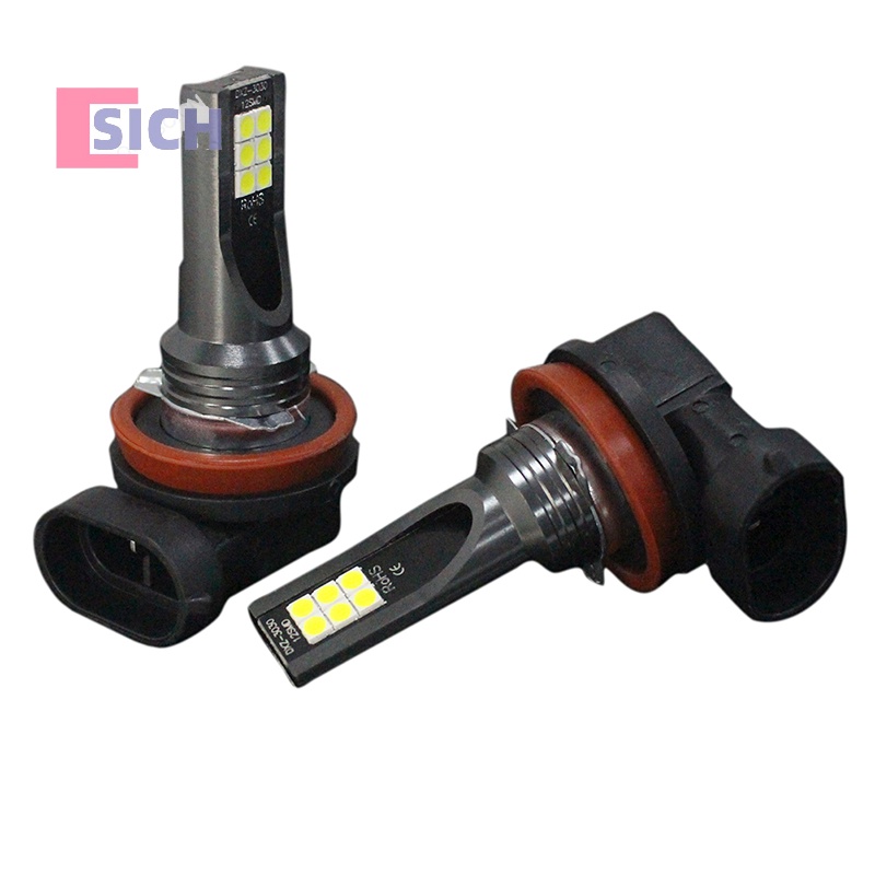 [Sich] ใหม่ หลอดไฟตัดหมอก LED H8 H9 H11 3030 12SMD 12V 6000K สําหรับรถยนต์ 1 ชิ้น