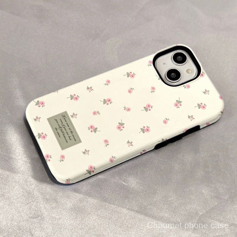 Niche Art เคสโทรศัพท์มือถือ กันกระแทก ลายดอกไม้ ขนาดเล็ก สองชั้น สําหรับ Iphone 13 14promax 12 11 xr
