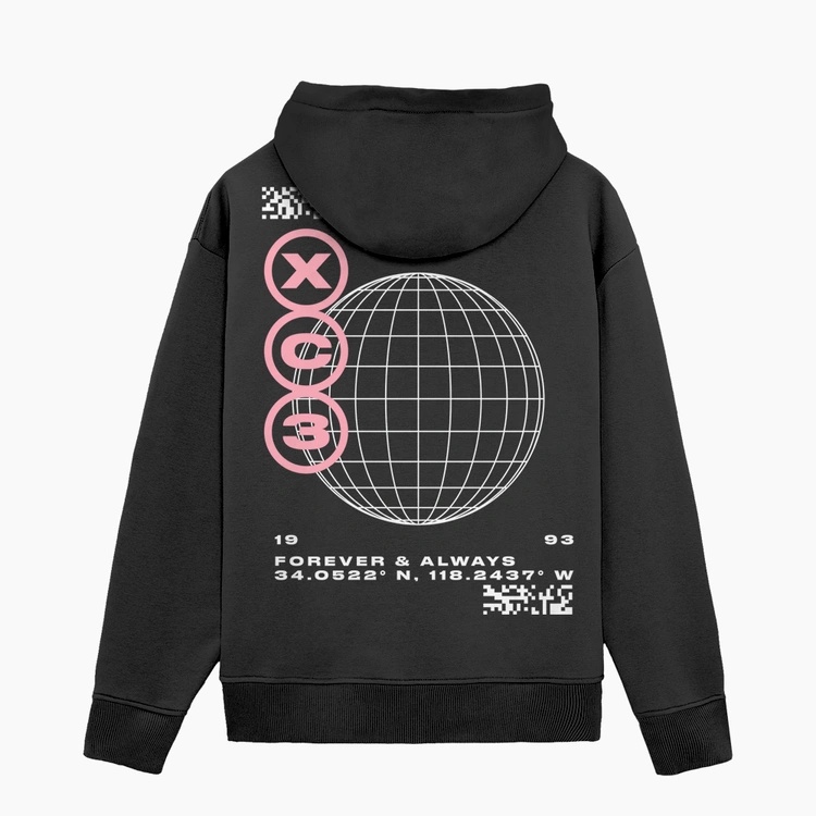 XC3 | GLOBAL BLACK HOODED SWEATER Mark Tuan