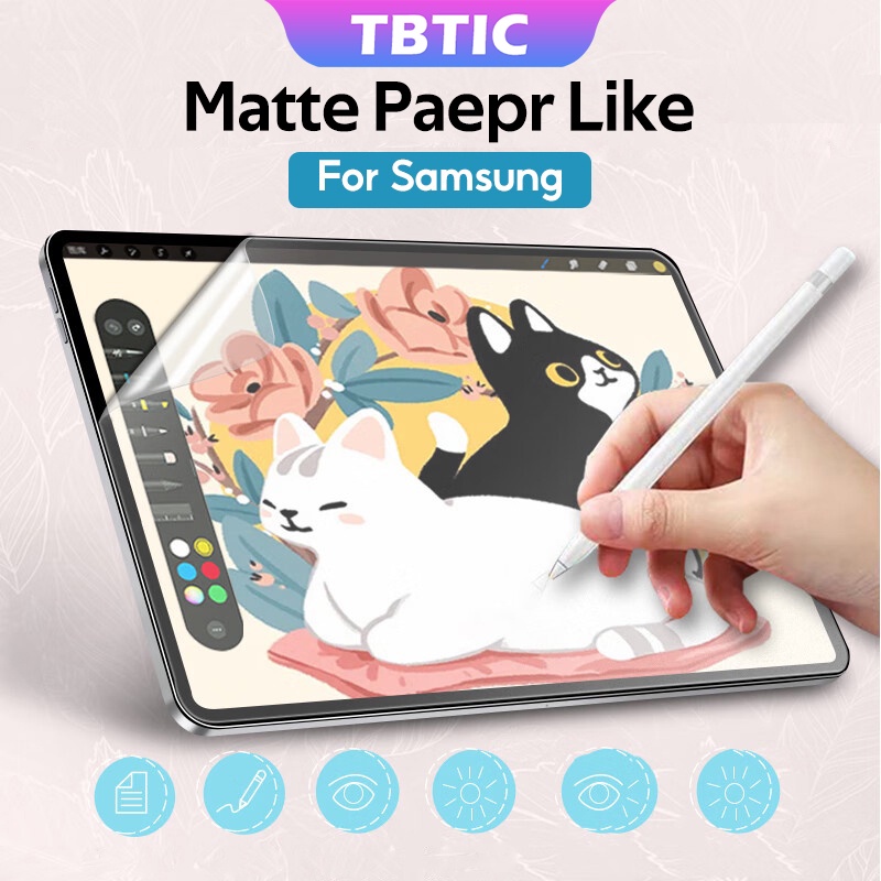 Tbtic ฟิล์มกันรอยหน้าจอ เนื้อแมตต์ สําหรับ Samsung Tab A9 8.7 S9 S8 S7 FE Plus 10.9 12.4 11 S6 Lite 10.4 P620 A8 S5E 10.5 A7