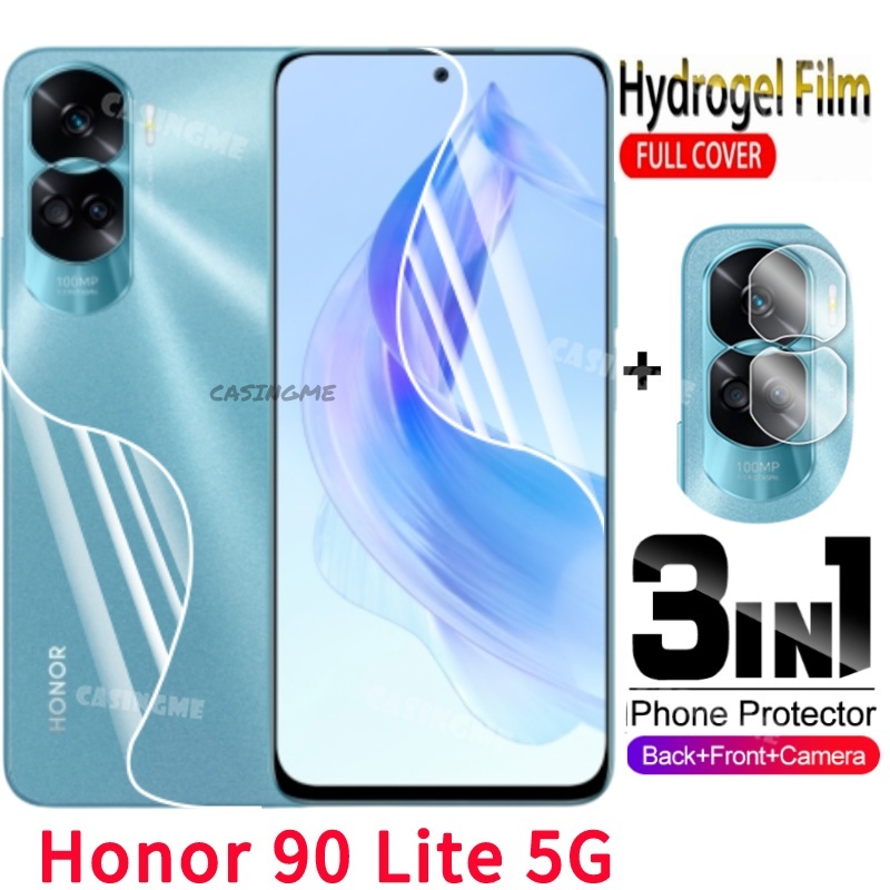 3in1 ฟิล์มไฮโดรเจลนิ่ม ป้องกันกล้อง หน้า หลัง สําหรับ Honor 90 Lite 5G 2023 Honor 90 Honor90 90Lite 