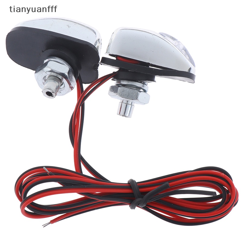 Tianyuanfff หัวฉีดน้ําฝนกระจกหน้ารถยนต์ มีไฟ Led 2 ชิ้น