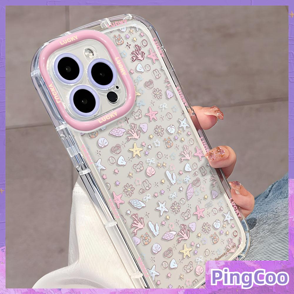 Pingcoo - เข้ากันได้สำหรับ เคส iphone 11 15 เคสไอโฟน11 เคส iPhone สดใสเงาใสกรณีถุงลมกันกระแทกนุ่ม TPU สวยชายหาด Shellsy เข้ากันได้กับ 14 PRO สูงสุด 13 12 XR XS 7 พลัส 8 พลัส