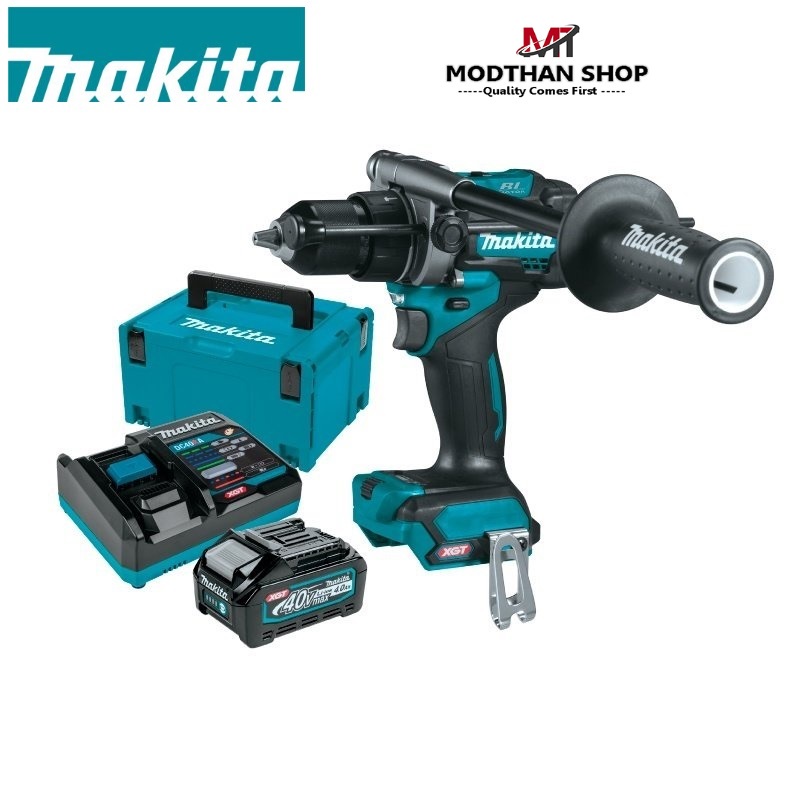 MAKITA HP001GM101 Combo Set : สว่านเจาะกระแทกไร้สาย 13 มม. 40Vmax พร้อม แบตเตอรี่ BL4040 + เครื่องชา