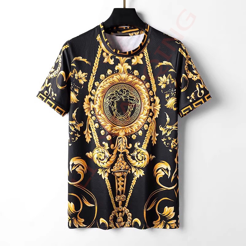เสื้อยืด พิมพ์ลายดอกไม้ 3 มิติ สไตล์บาร็อค วินเทจ หรูหรา เหมาะกับฤดูร้อน สําหรับผู้ชาย และผู้หญิง