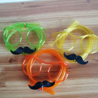 A862 หลอดแว่นตามีเคราดูดน้ำงานปาร์ตี้ สุ่มสี สินค้าพร้อมส่งใ…