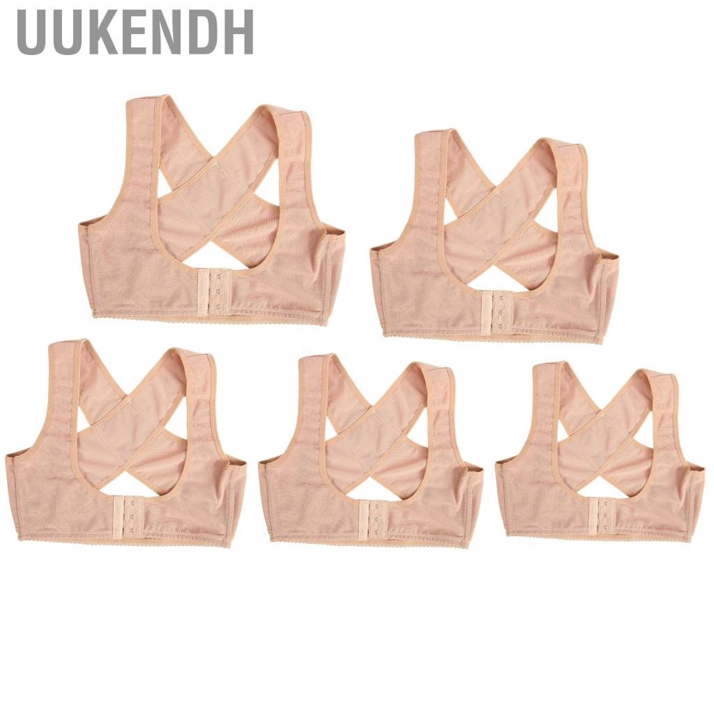 Uukendh Chest Support Shaper Adjustable Skin Friendly 3 Row Buckle Breathable Women Shapewear Posture Corrector for Home Travel
