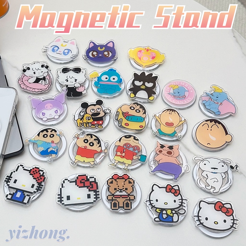 ที่วางโทรศัพท์ การ์ตูน Luna Cat Crayon Shin-chan Hello Kitty Kuromi ลายดัมโบ้ ขาตั้งแม่เหล็กดึงดูด สําหรับโทรศัพท์มือถือเปล่า Magsafe เคสแท็บเล็ตโทรศัพท์มือถือ กันตก PC