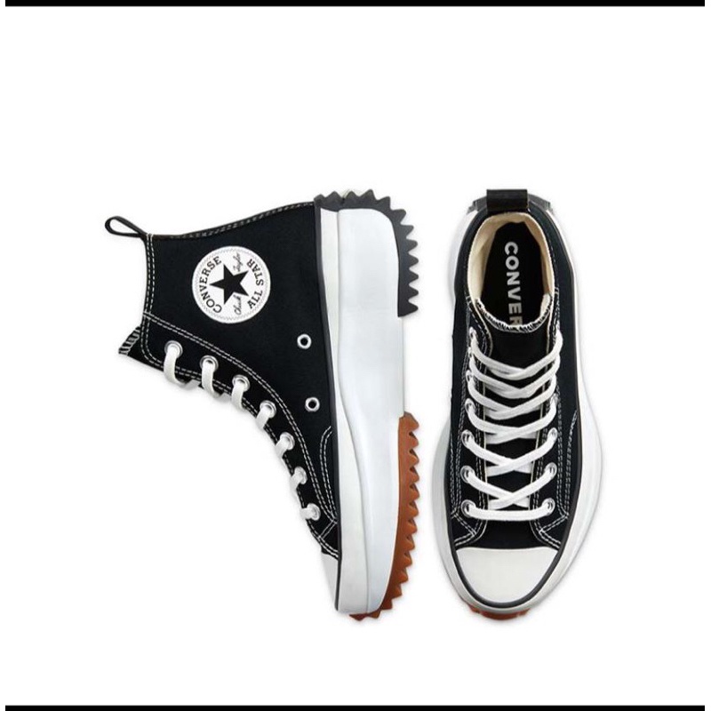 Converse All STAR Runstar RUN STAR Hike lugged รองเท้าสีดำและสีขาว