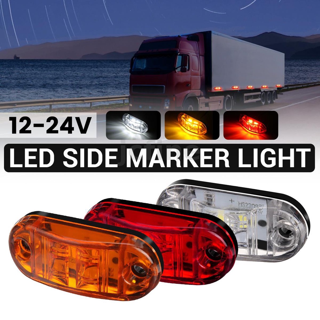 โคมไฟ Led 2 ดวง 12V 24V สําหรับติดด้านข้างรถบรรทุก รถตู้ รถพ่วง เรือ