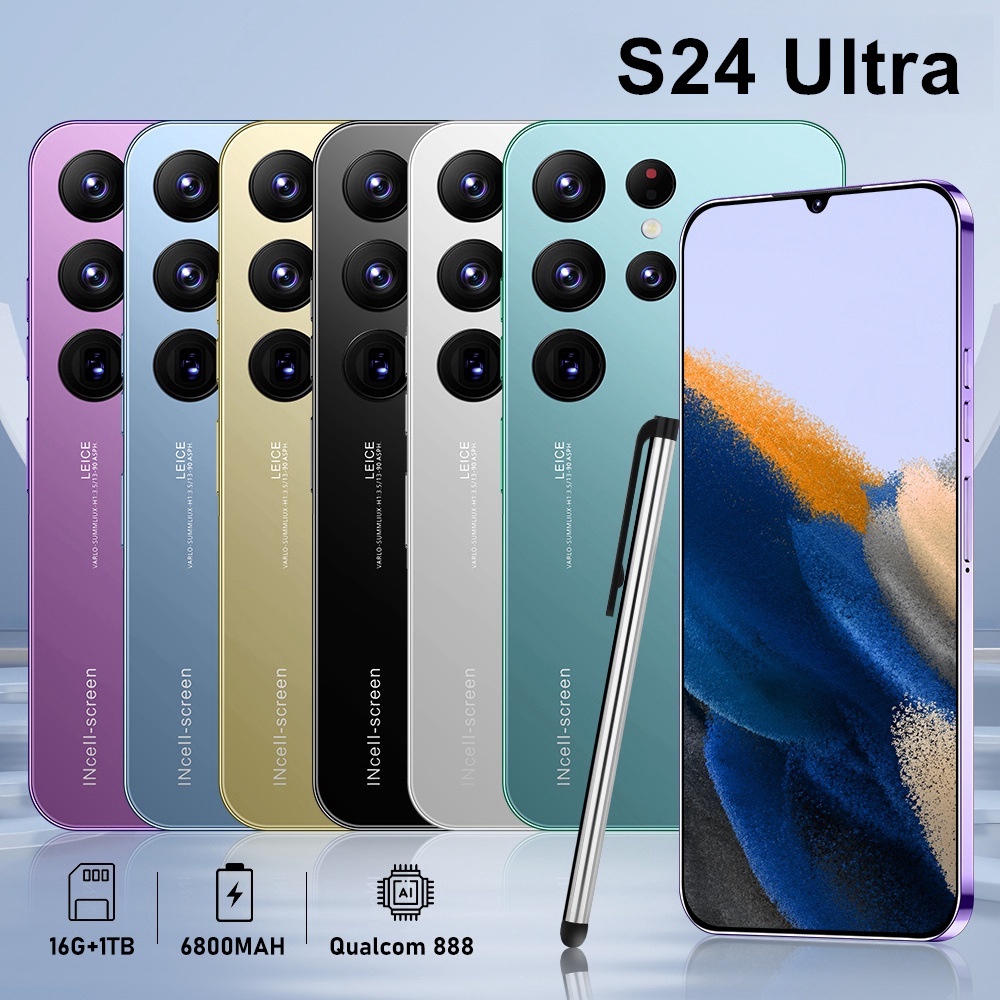 สมาร์ทโฟน S24Ultra หน้าจอ HD+ 7.3 นิ้ว (1GB+16GB โทรศัพท์มือถือ Android 8.1)