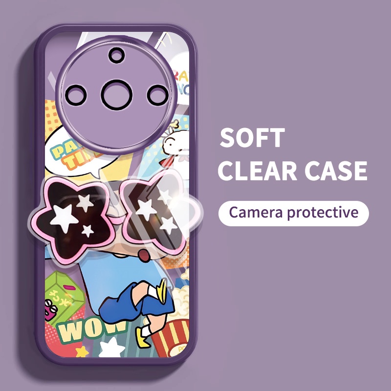 เคสโทรศัพท์มือถือ กันกระแทก ลายการ์ตูนชินจัง พร้อมขาตั้งวางแว่นกันแดด สําหรับ Oppo Realme 12 Pro Plus 5G Realme 12 Pro+ Realme 12+ 5G