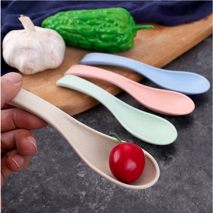 Spoon ช้อน ช้อนสั้น  ตักทานอาหารตักซุป ทำจากฟางข้าวสาลี แบบพกพา ราคา ถูกที่สุด ดีลบีเคเค แกลเลอรีภาพที่ 6
