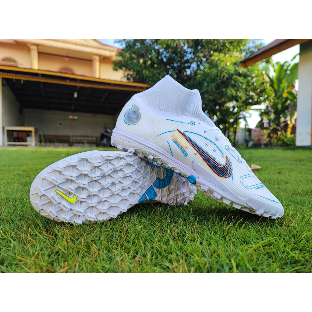 รองเท้าฟุตซอล Nike Mercurial Superfly 8 viii Elite TF tread turf cleats mini soccer Football Grey ก
