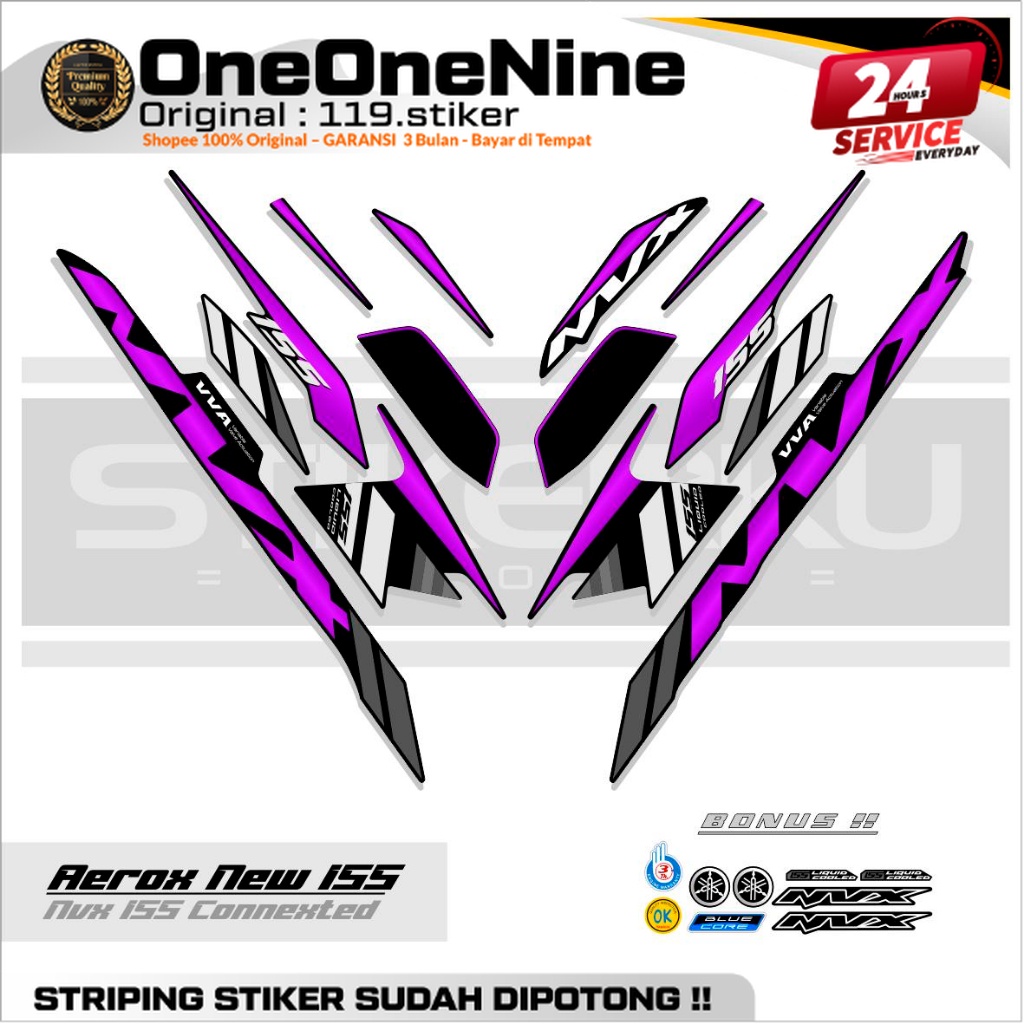STRIPING AEROX 155 ใหม่ CONNETED MOTIF 4 / สีคอมโบ / ฐานสีดํา / AEROX 155 สติ๊กเกอร์เชื่อมต่อ / AERO