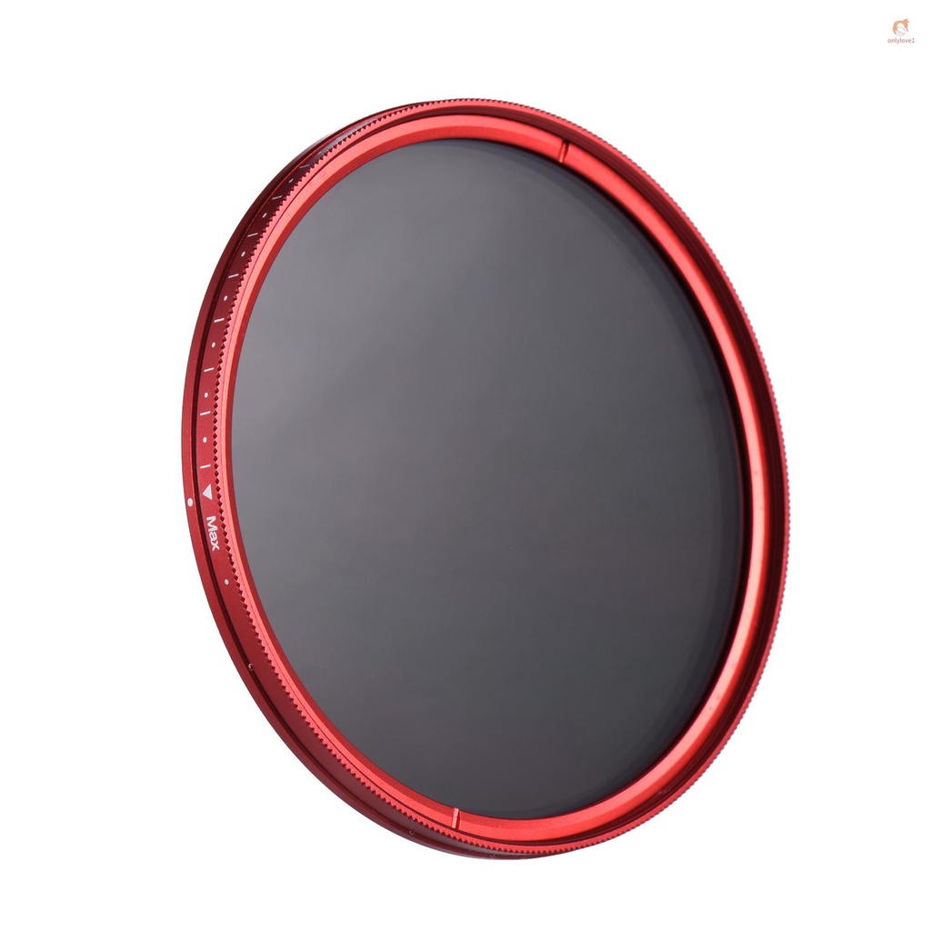 FOTGA 77mm Slim ND Fader Variable Filter Neutral Density ND2 to ND400 Red Replacement for Canon DSLR Camera